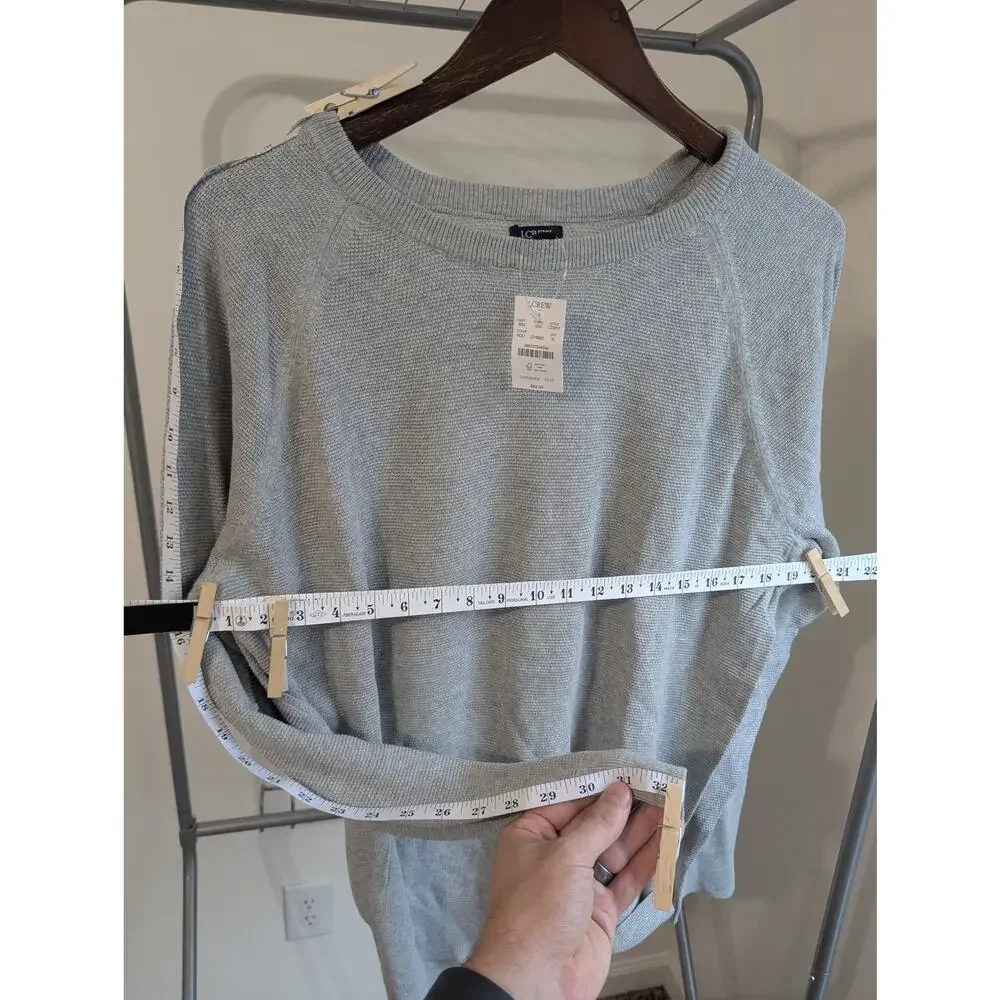 NWT J.Crew Factory Men's 100% Crewneck Sweater Gray Size L CD617
